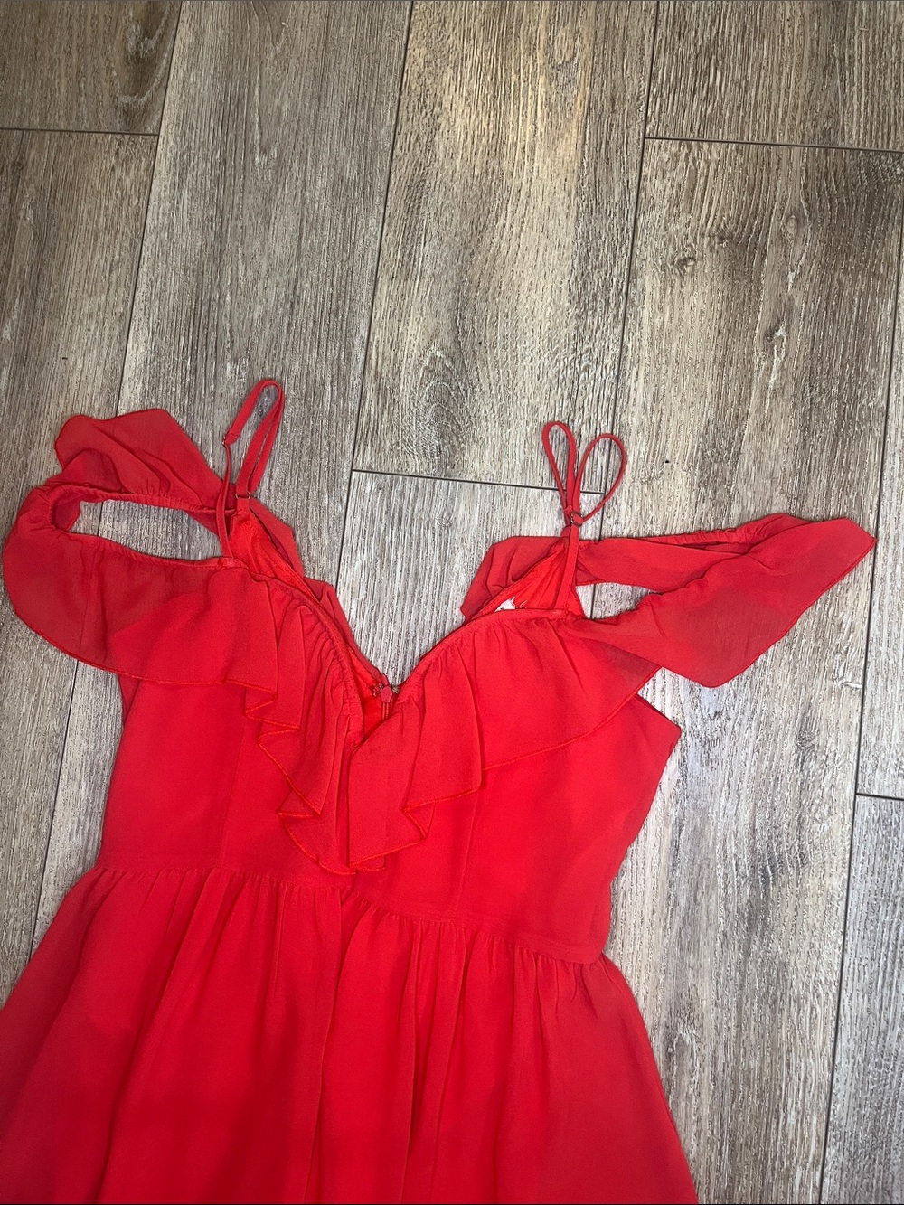 Love Riche Red Ruffle Mini Dress - Picture 2 of 3